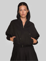 Load image into Gallery viewer, CTH-041:  DOLMAN SLEEVES HOODIE WITH WELT POCKETS (BLACK)