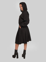 Load image into Gallery viewer, CTH-041:  DOLMAN SLEEVES HOODIE WITH WELT POCKETS (BLACK)