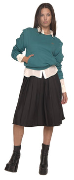 Load image into Gallery viewer, CTSKT-043: PLEATED MIDI SKIRT (BLACK)