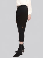 Load image into Gallery viewer, FSKT-009: RIB PANEL MAXI PENCIL SKIRT (BLACK)