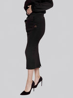 Load image into Gallery viewer, FSKT-010:  SQUARE POCKET MAXI PENCIL SKIRT (BLACK)