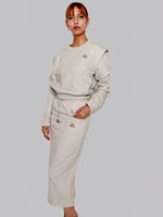 Load image into Gallery viewer, FSKT-010: SQUARE POCKET MAXI PENCIL SKIRT (HEATHER GREY)