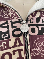 Load image into Gallery viewer, Women’s Sherpa Jacket (Love Print)