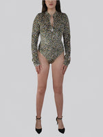 Load image into Gallery viewer, VBS-001: LONG SLEEVE BODYSUIT (CHEETAH - MULTI)