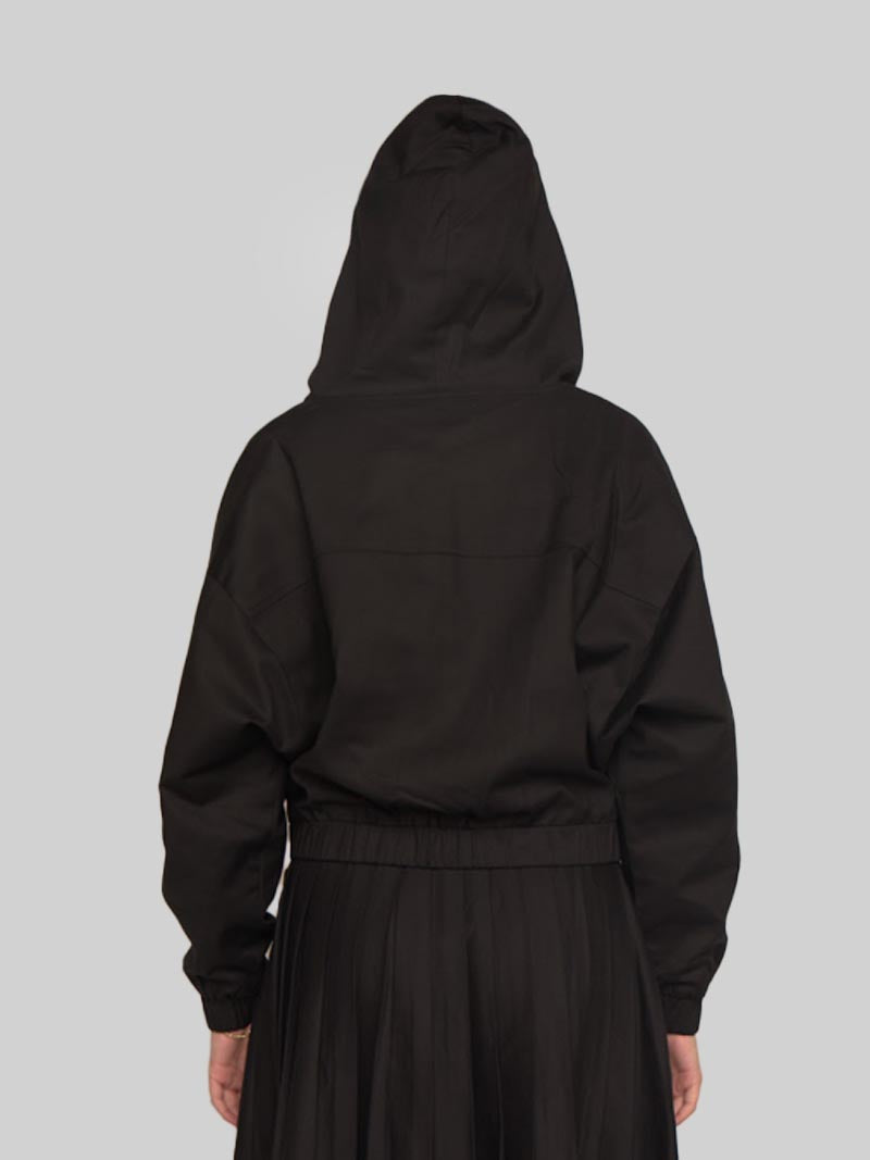 CTH-041:  DOLMAN SLEEVES HOODIE WITH WELT POCKETS (BLACK)