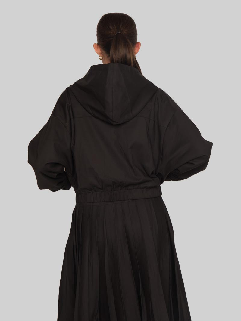 CTH-041:  DOLMAN SLEEVES HOODIE WITH WELT POCKETS (BLACK)