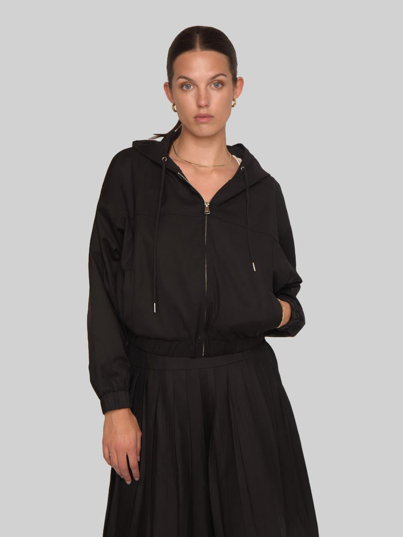 CTH-041:  DOLMAN SLEEVES HOODIE WITH WELT POCKETS (BLACK)