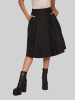 Load image into Gallery viewer, CTSKT-043: PLEATED MIDI SKIRT (BLACK)
