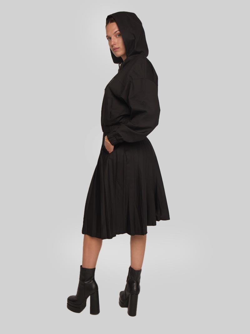 CTH-041:  DOLMAN SLEEVES HOODIE WITH WELT POCKETS (BLACK)