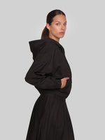 Load image into Gallery viewer, CTH-041:  DOLMAN SLEEVES HOODIE WITH WELT POCKETS (BLACK)
