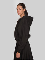 Load image into Gallery viewer, CTH-041:  DOLMAN SLEEVES HOODIE WITH WELT POCKETS (BLACK)
