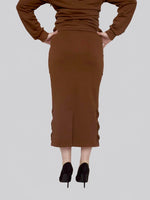 Load image into Gallery viewer, FSKT-004: LATTICE SKIRT (BROWN)
