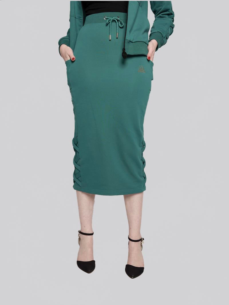 Women’s Lattice Skirt – Modest Everyday Skirt in Teal Green