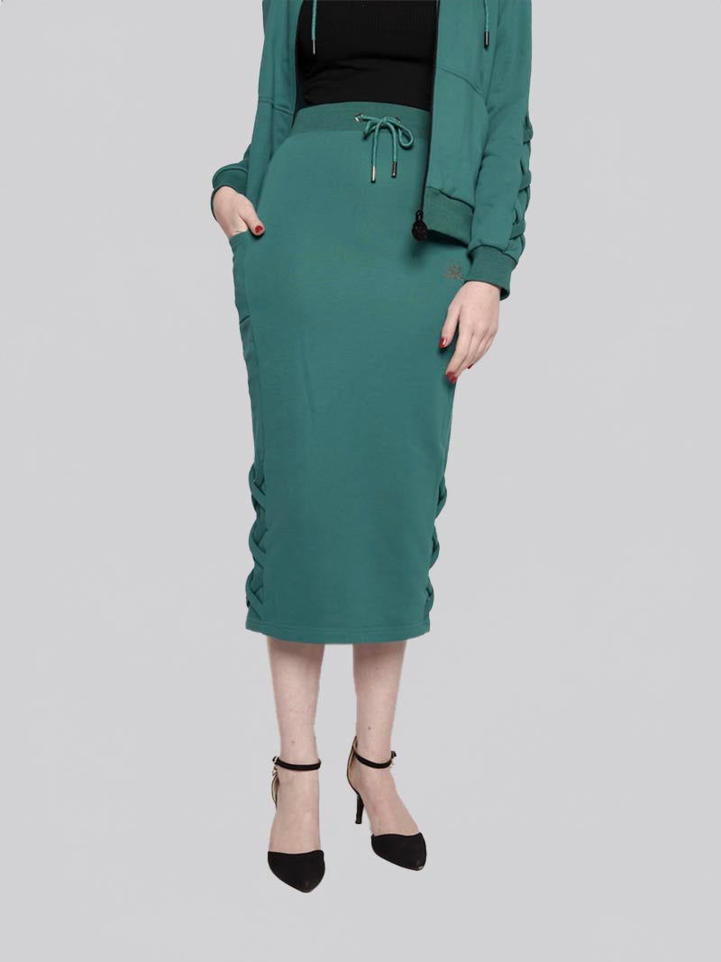 Women’s Lattice Skirt – Modest Everyday Skirt in Teal Green