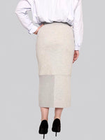 Load image into Gallery viewer, FSKT-009: RIB PANEL MAXI PENCIL SKIRT (HEATHER GREY)
