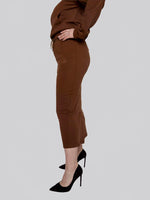 Load image into Gallery viewer, FSKT-010:  SQUARE POCKET MAXI PENCIL SKIRT (BROWN)
