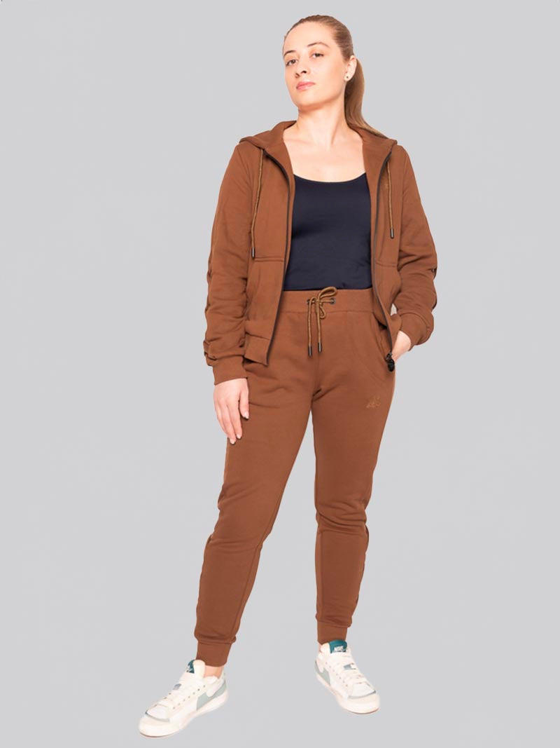 Women’s Lattice Jogger – Athleisure Pant in Chocolate