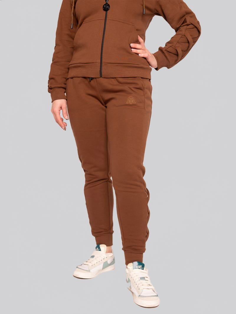 Women’s Lattice Jogger – Athleisure Pant in Chocolate