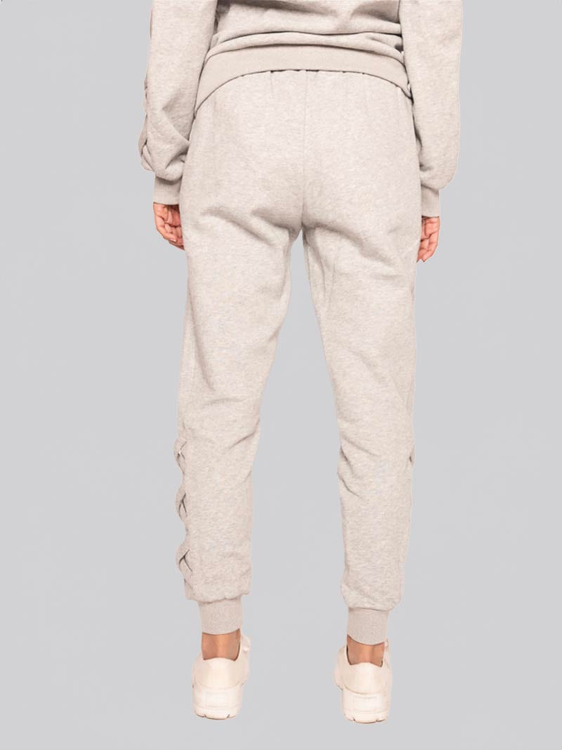 Women’s Lattice Jogger – Athleisure Pant in Heather Grey
