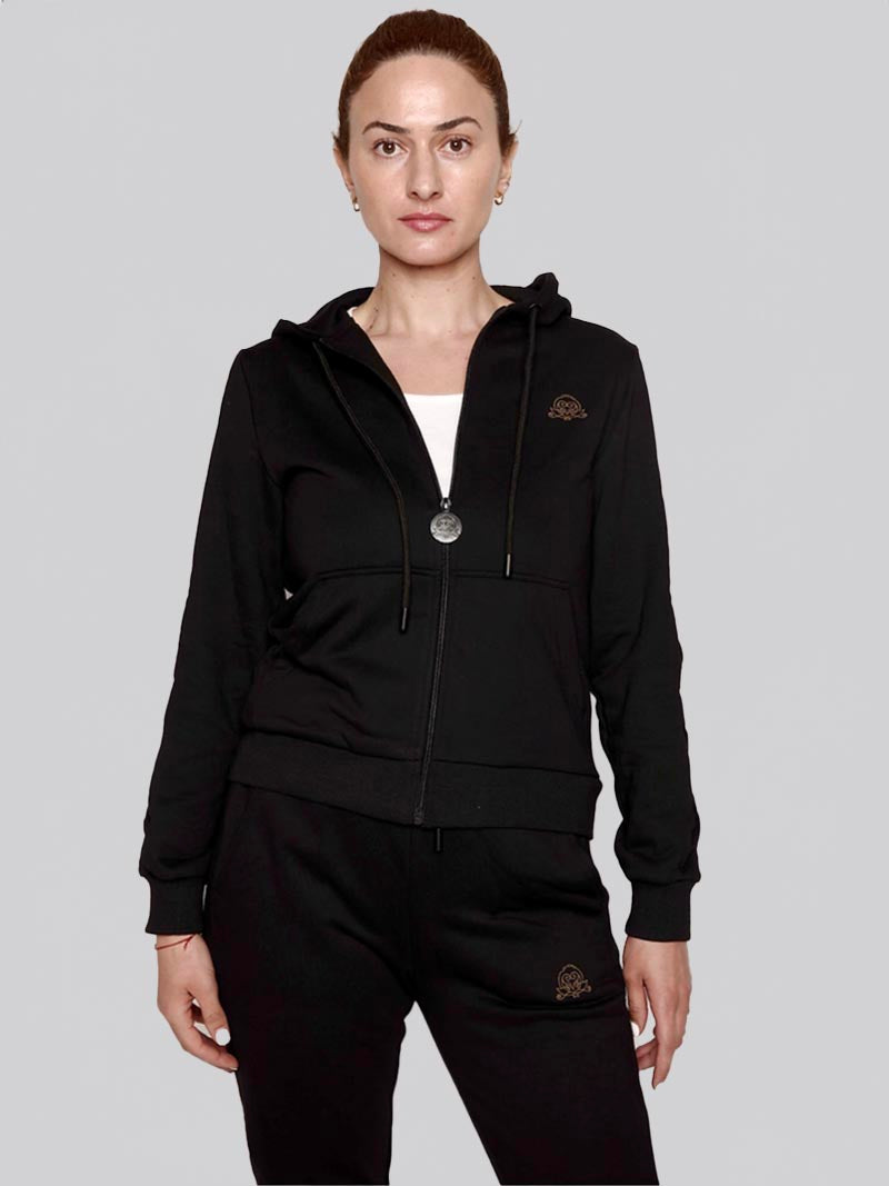 Women’s Lattice Hoodie – Athleisure Jacket in Black