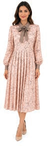 ISABELLE BOTANICAL PLEATED DRESS