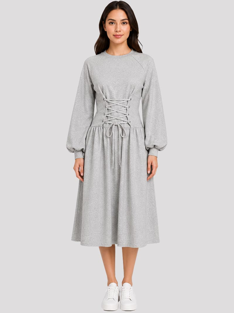 Midi Dress With Adjustble Corset