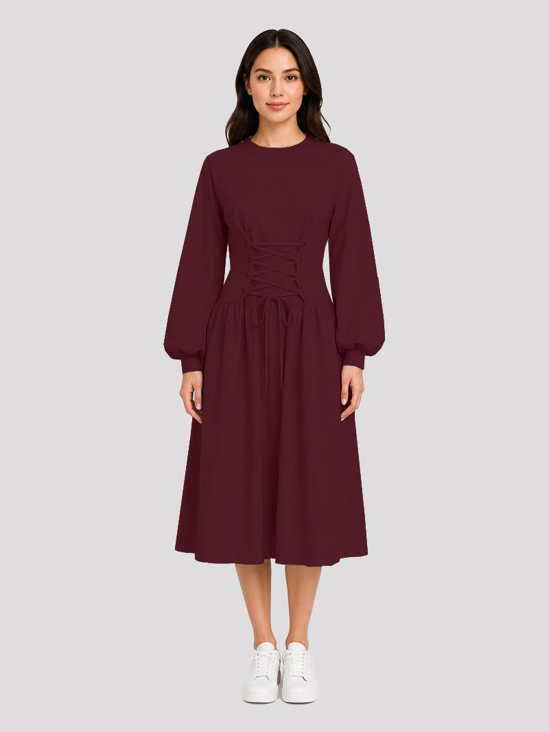 Midi Dress With Adjustble Corset