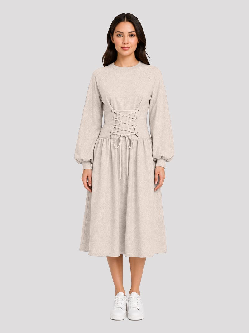 Midi Dress With Adjustble Corset
