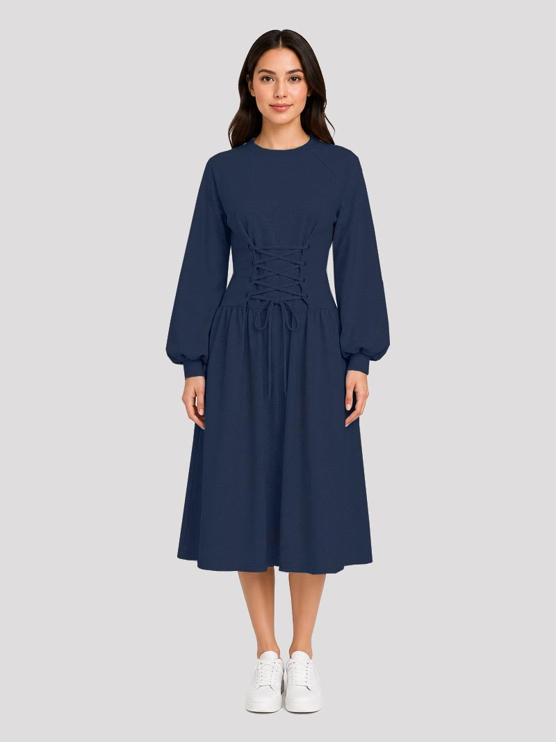 Midi Dress With Adjustble Corset