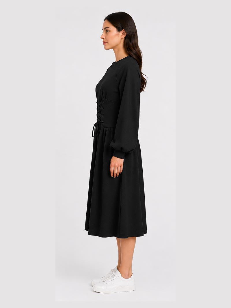 Midi Dress With Adjustble Corset