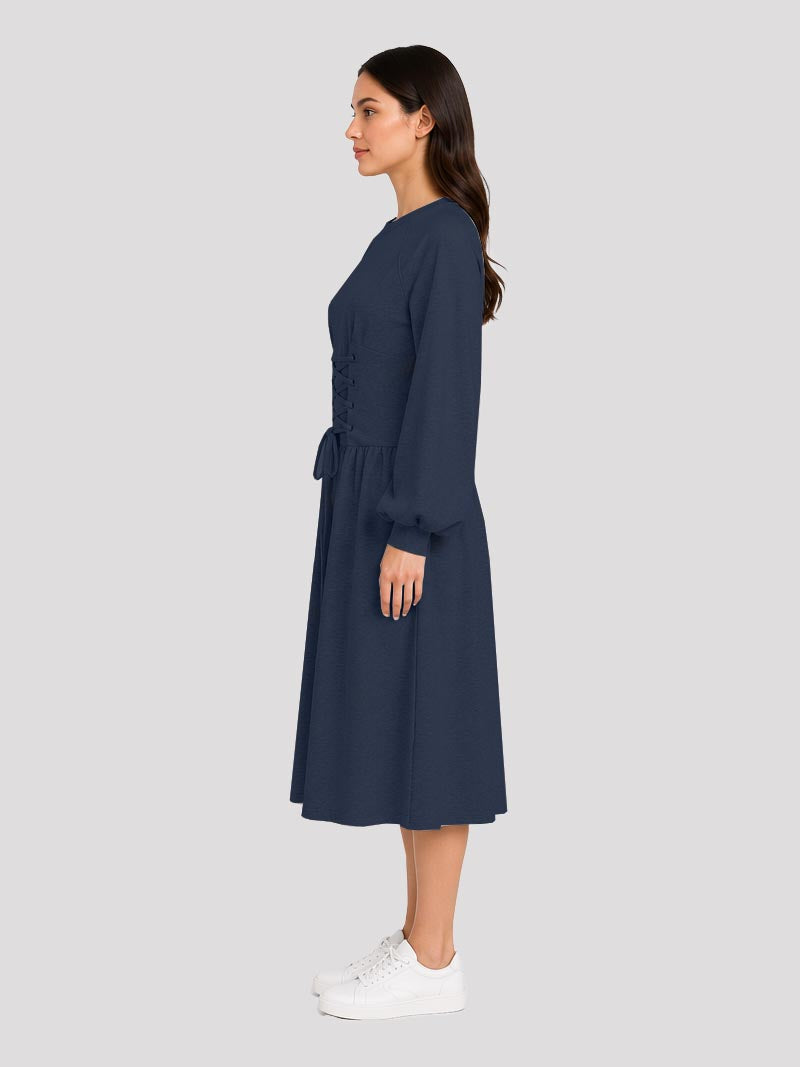 Midi Dress With Adjustble Corset