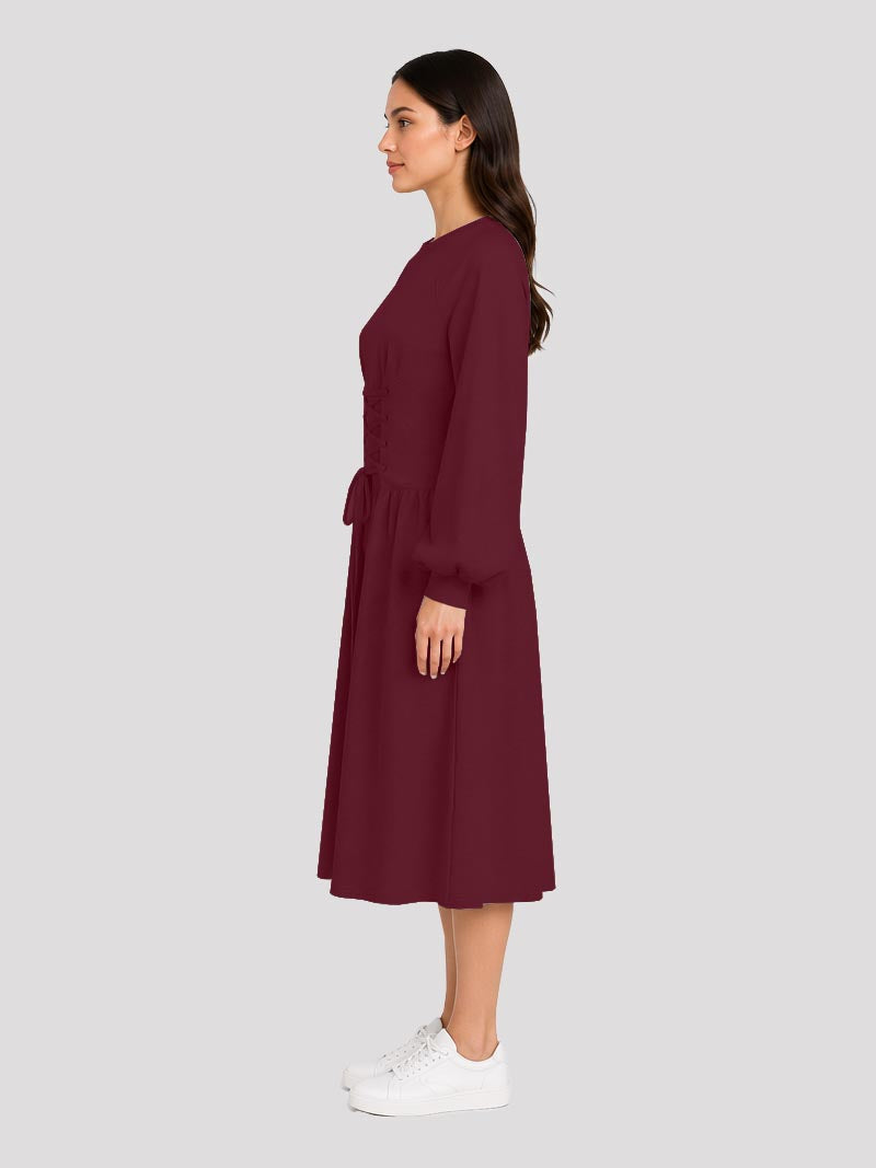 Midi Dress With Adjustble Corset