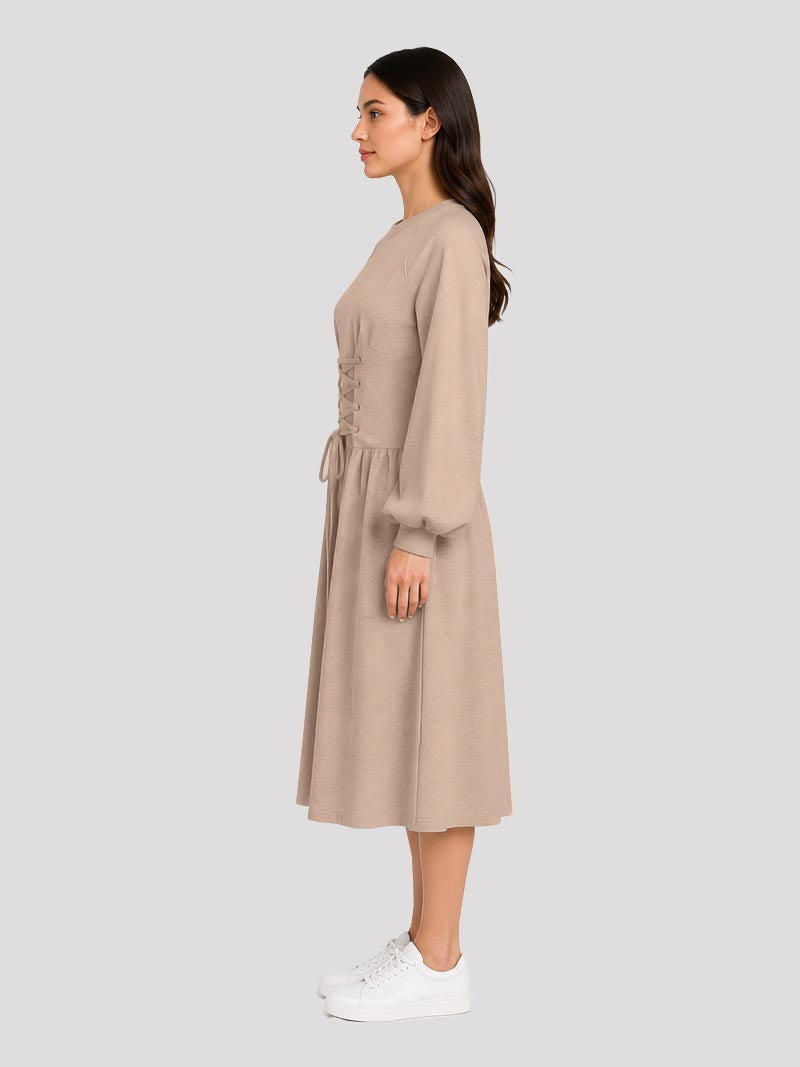 Midi Dress With Adjustble Corset