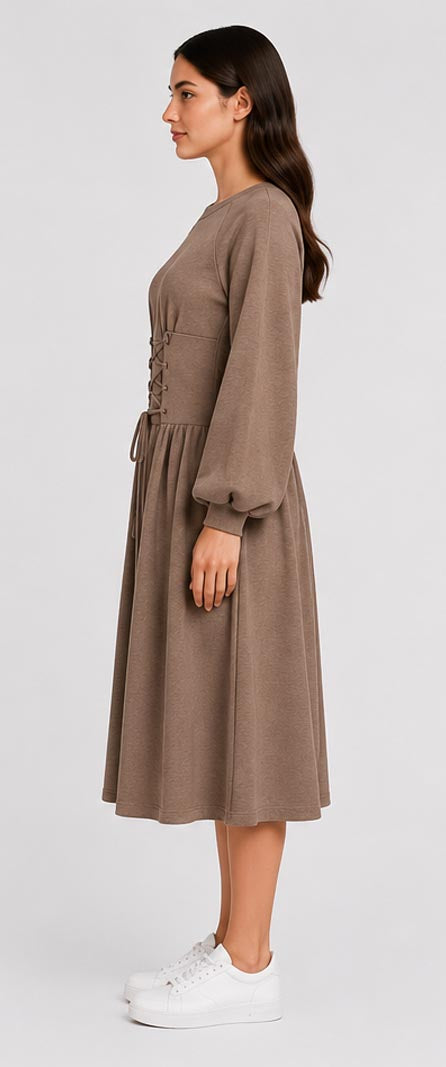 Midi Dress With Adjustble Corset