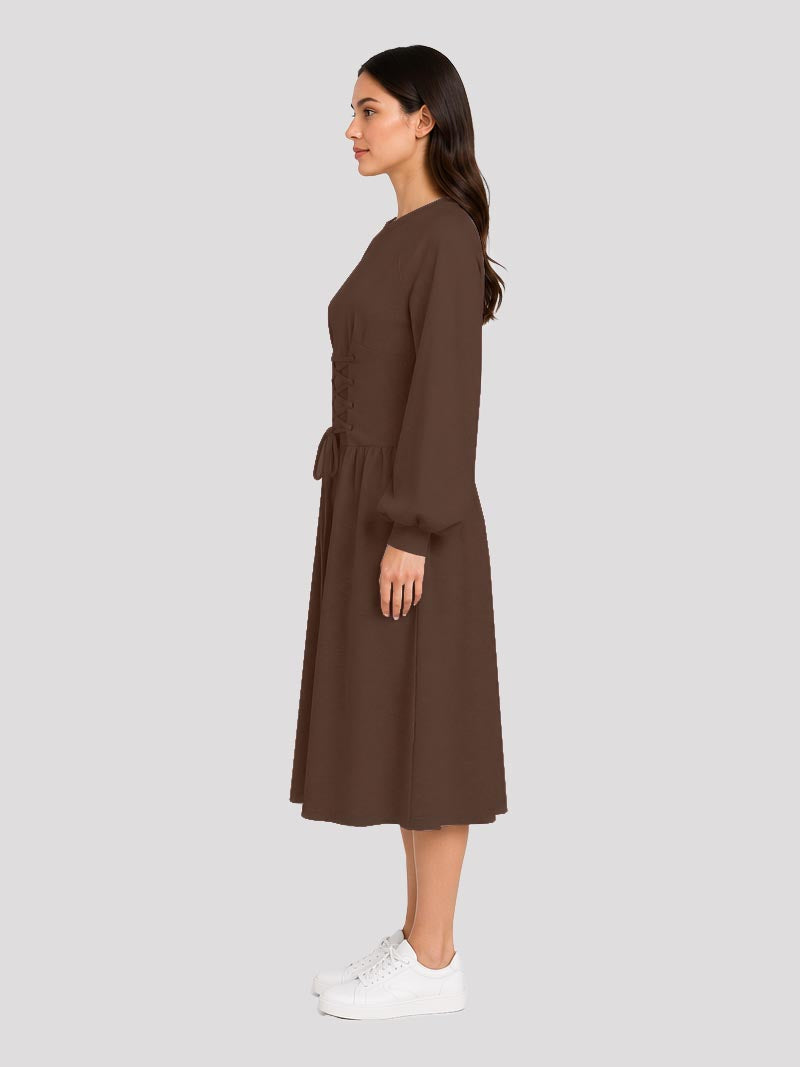 Midi Dress With Adjustble Corset