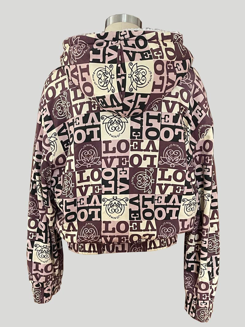 Women’s Sherpa Jacket (Love Print)