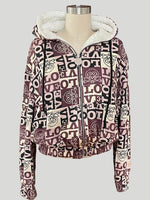 Load image into Gallery viewer, Women’s Sherpa Jacket (Love Print)