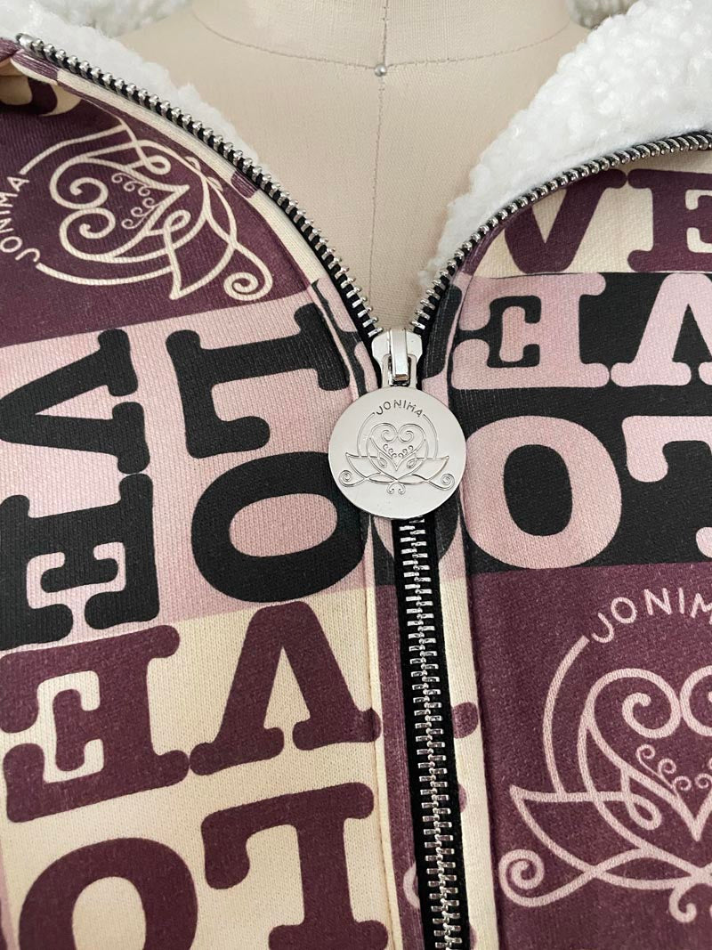 Women’s Sherpa Jacket (Love Print)