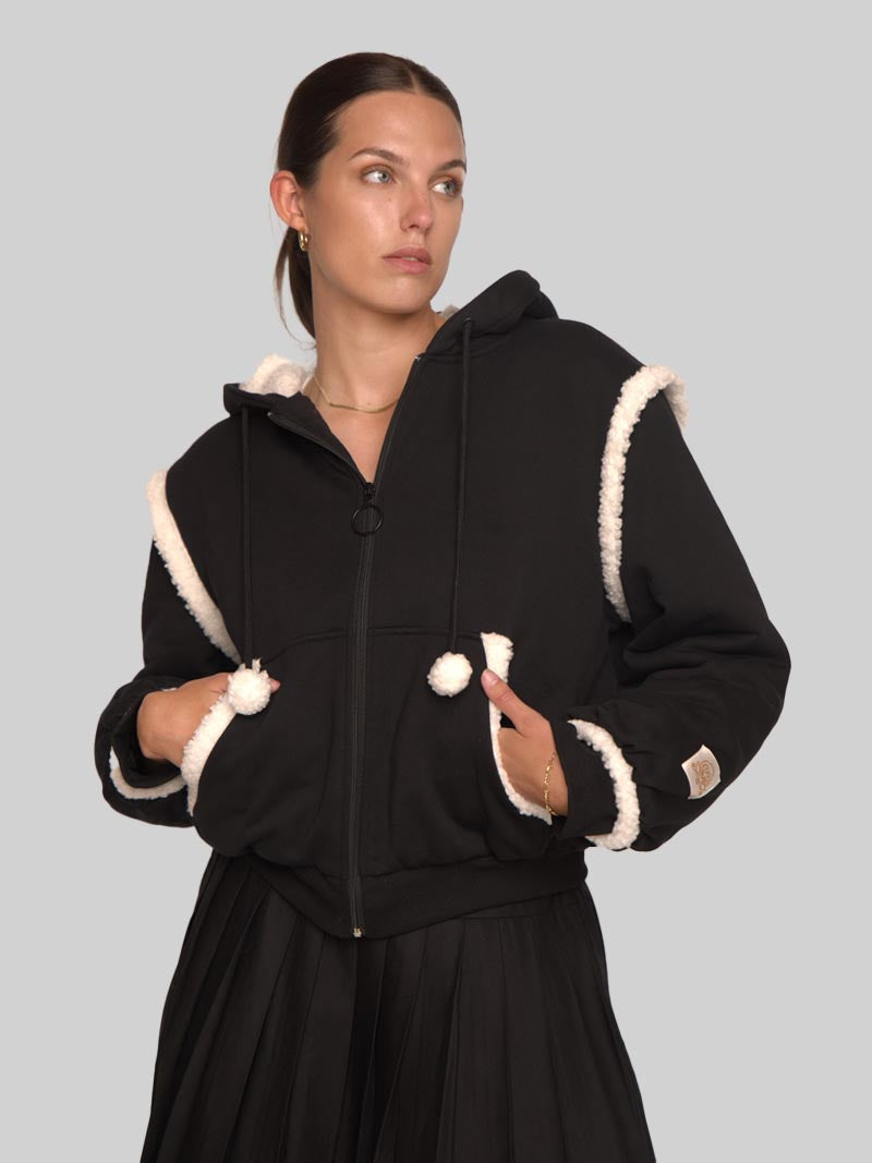Women’s Sherpa Jacket – Cozy Winter Outerwear in Black