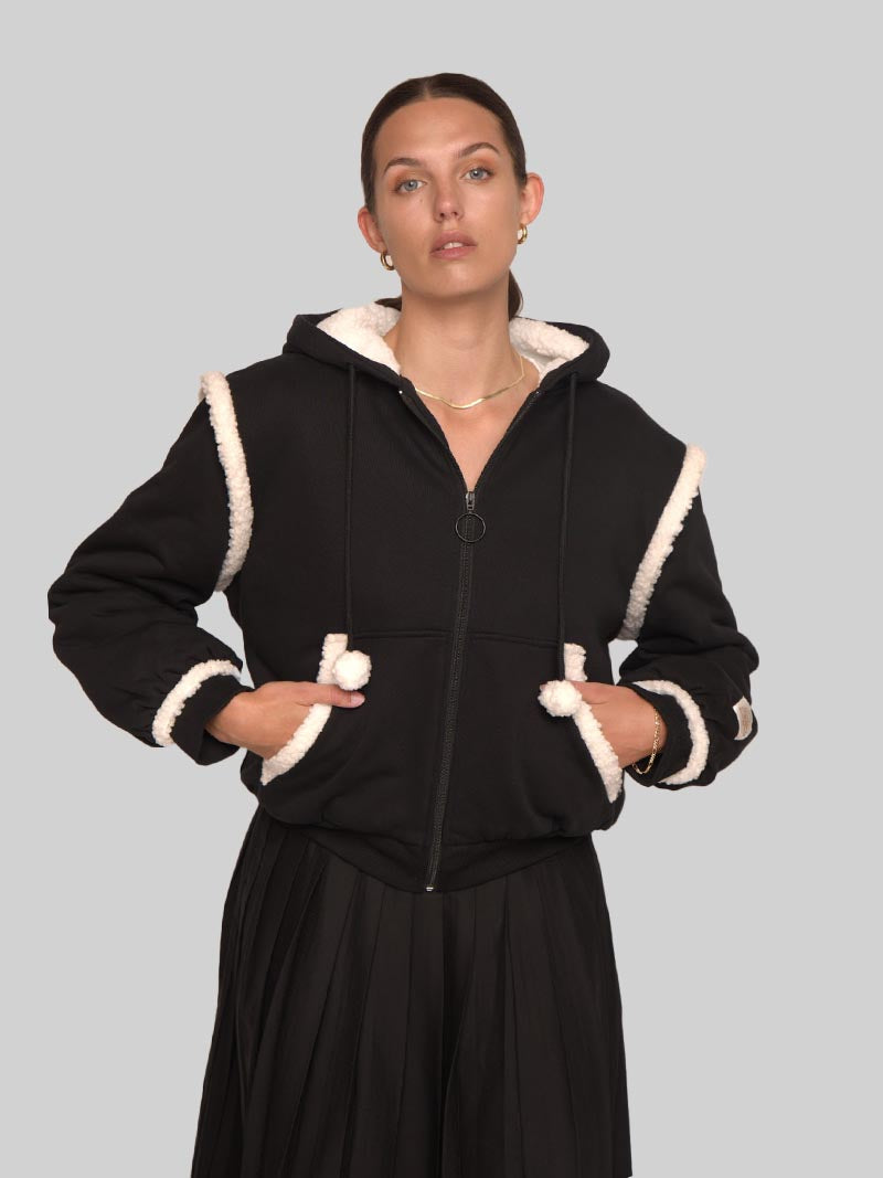 Women’s Sherpa Jacket – Cozy Winter Outerwear in Black