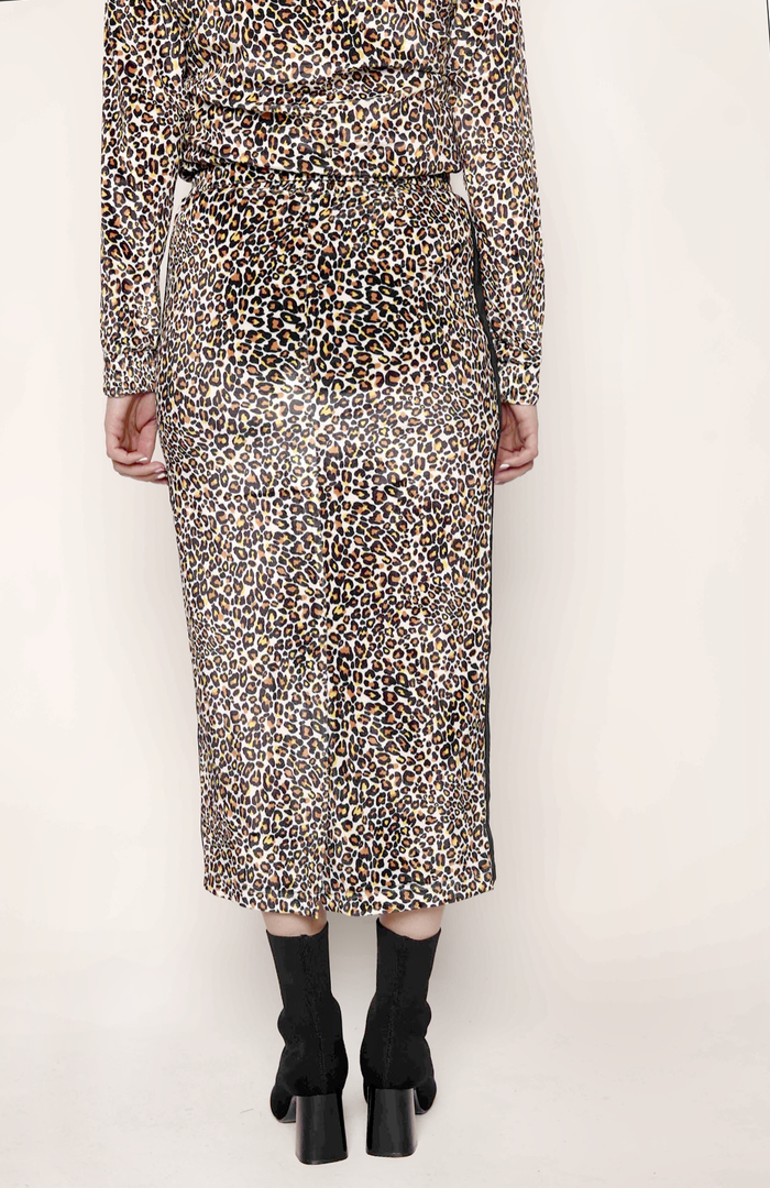 VSKT-006: VELVET MAXI SKIRT (CHEETAH - MULTI)