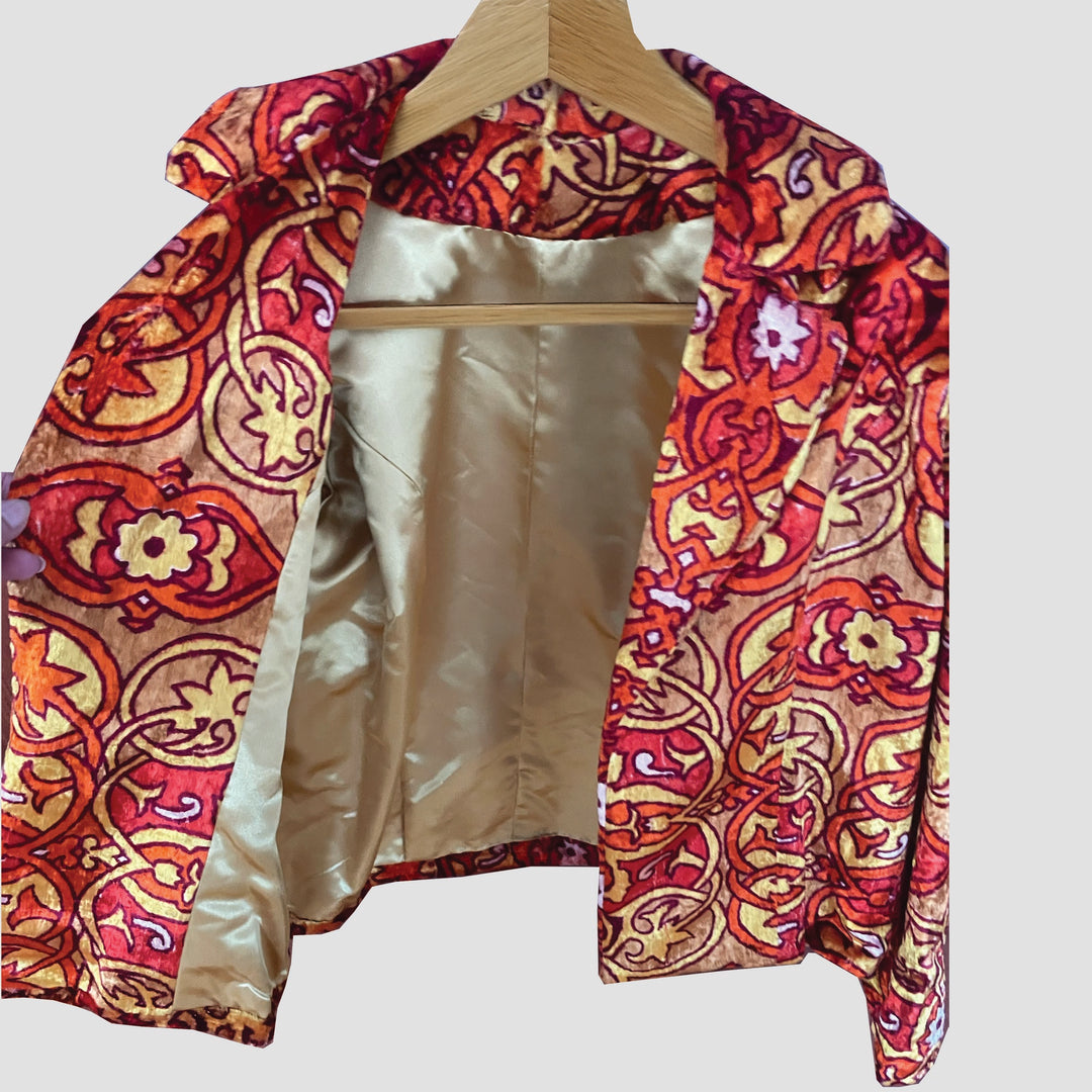 Velvet Cropped Jacket & Pant Set