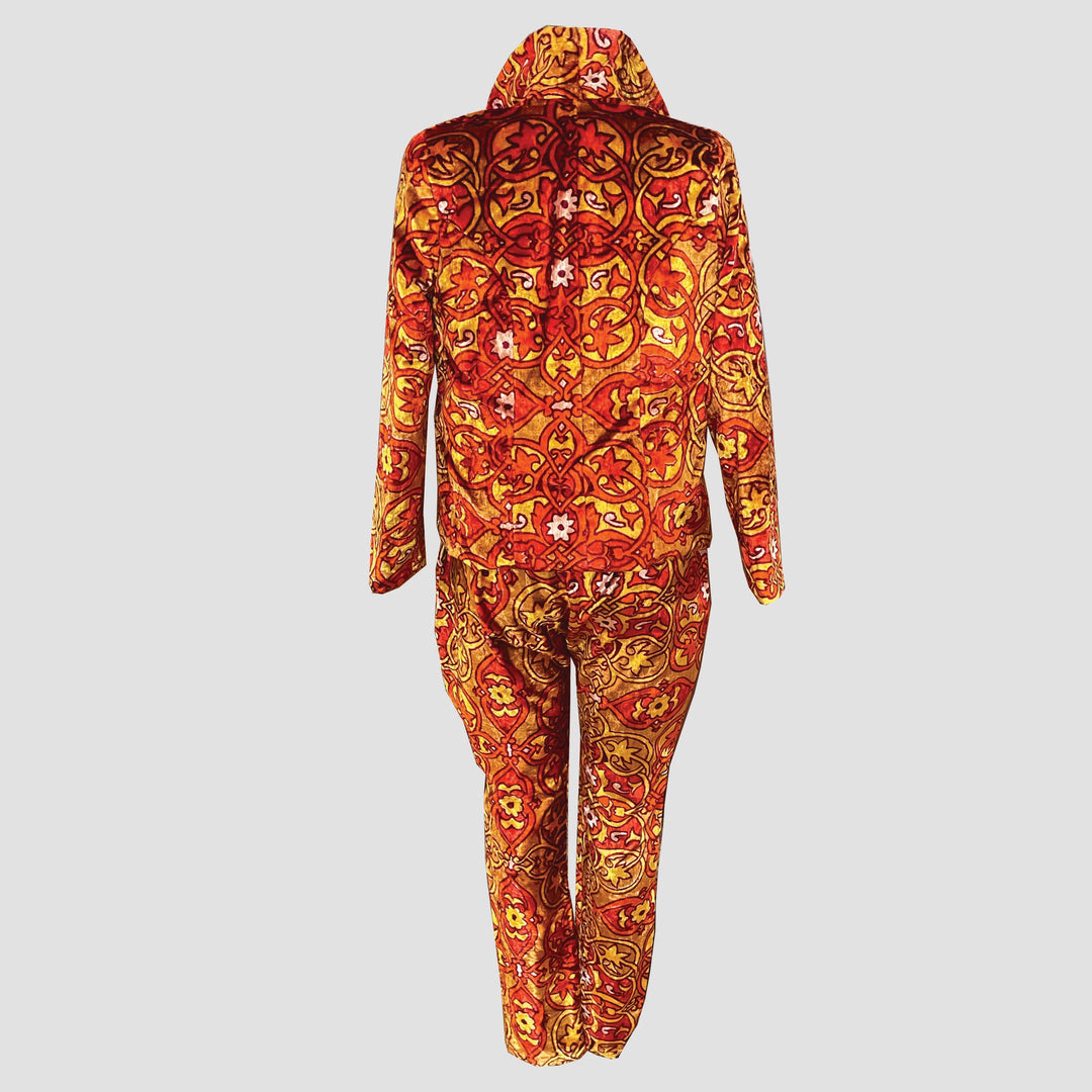 Velvet Cropped Jacket & Pant Set