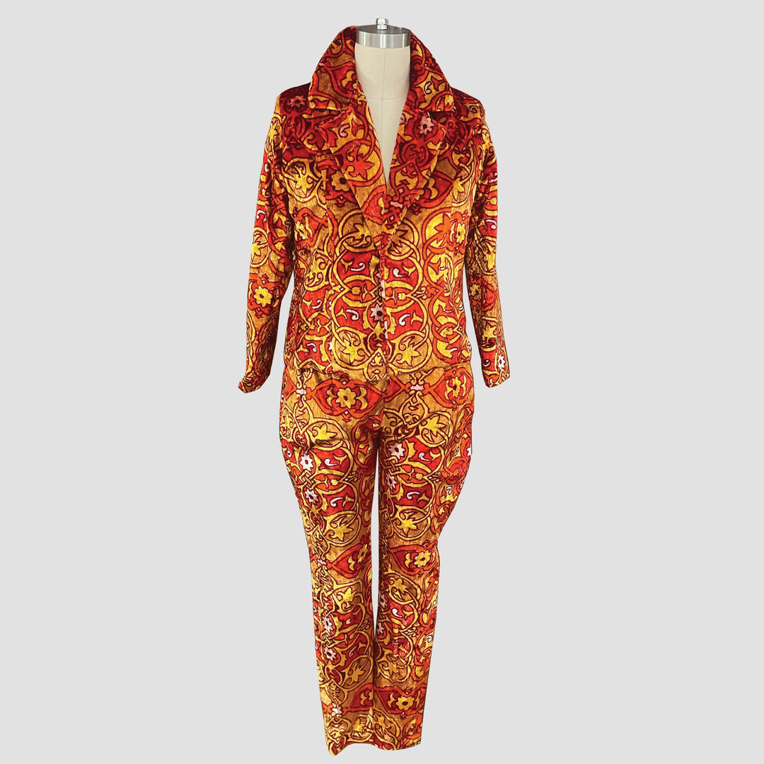 Velvet Cropped Jacket & Pant Set