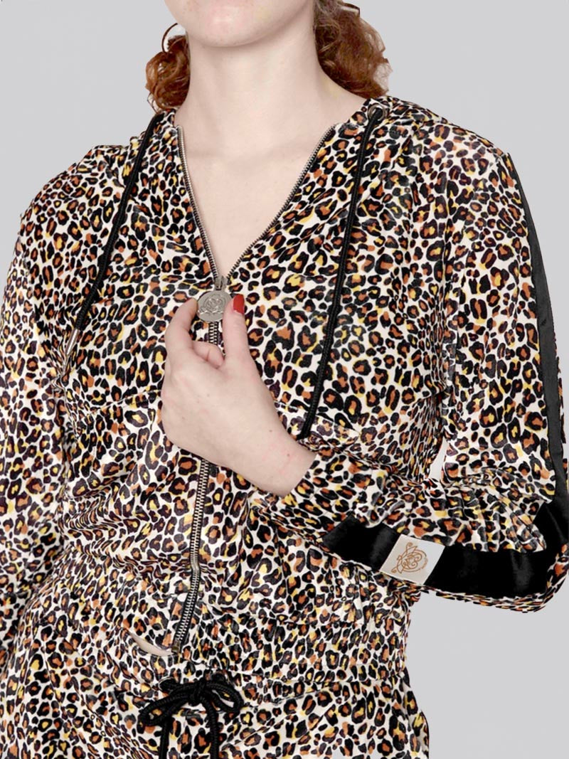 Women’s Velvet Cheetah Print Hoodie