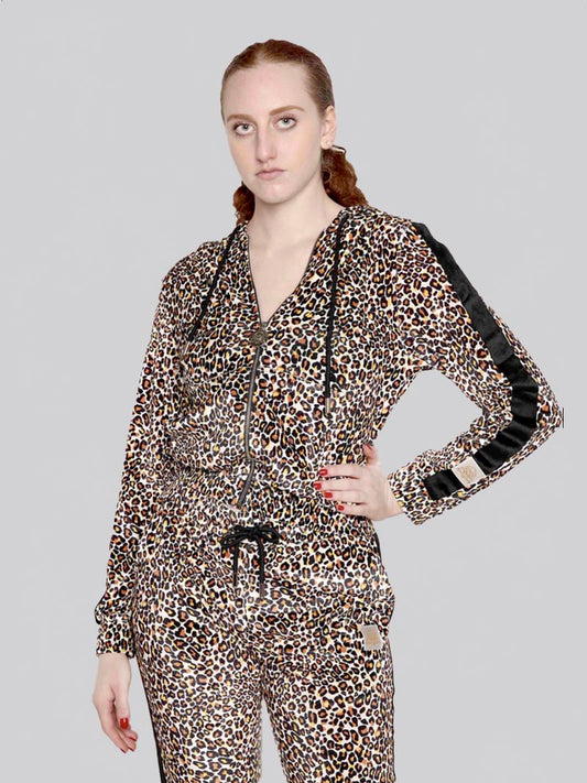 Women’s Velvet Cheetah Print Hoodie
