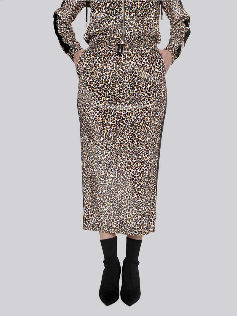 VSKT-006: VELVET MAXI SKIRT (CHEETAH - MULTI)